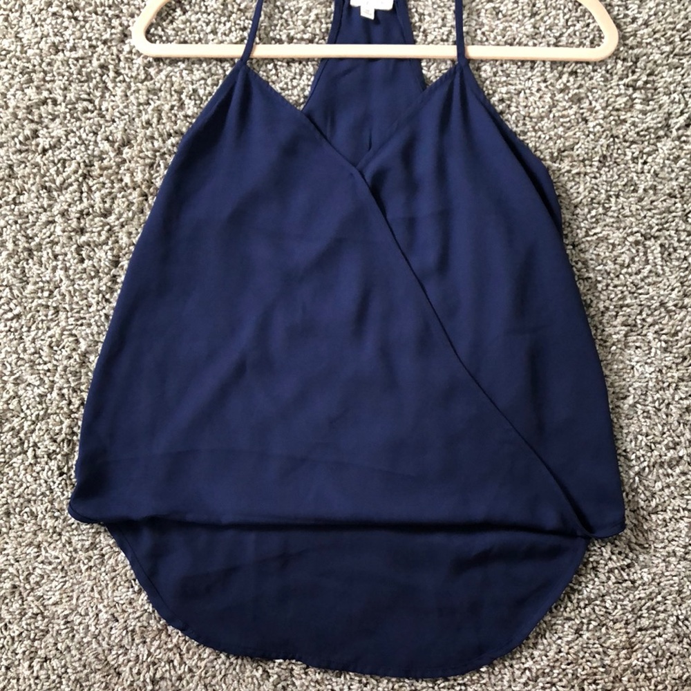 Lily White- Flowy Navy Blue Tank